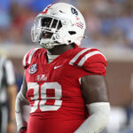 JJ Pegues is shown after making a play for Ole Miss.