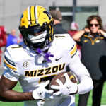 Mizzou WR Courtney Crutchfield warms up.