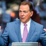 Nick Saban during College GameDay before Texas's game against Georgia.