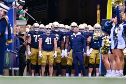 Notre Dame prepares to come out of the tunnel.