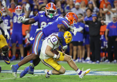 Florida's Shemar James makes a tackle.