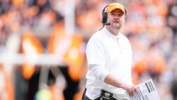 Josh Heupel coaches during a game in 2024.