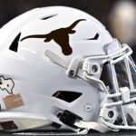A Texas Longhorns helmet is shown.