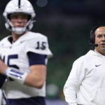 James Franklin and Drew Allar during the 2024 Big Ten Championship Game.