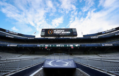 Penn State is hosting SMU in the first round of the College Football Playoff on TNT.