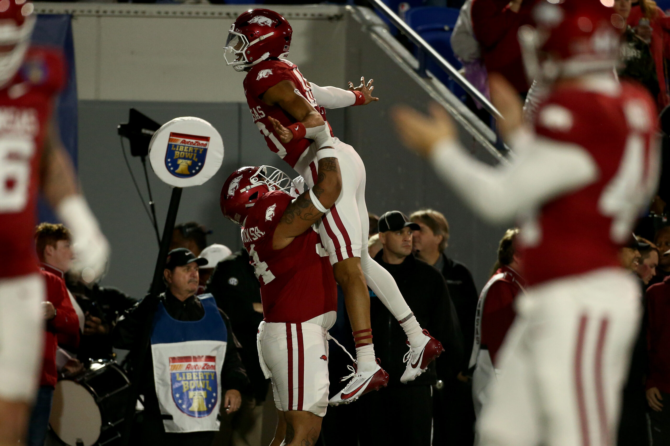 Taylen Green, Dazmin James connect for longest passing TD in Arkansas history