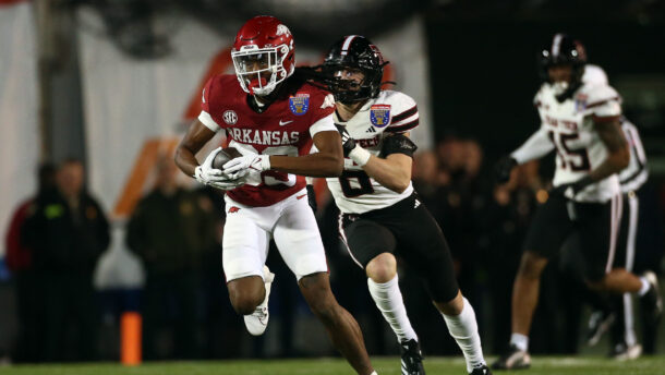 Dazmin James catches a pass in the Liberty Bowl.