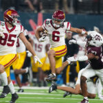 Las Vegas Bowl action between USC and Texas A&M.