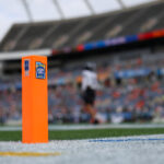 Pop-Tarts Bowl pylon for the game between Miami and Iowa State.