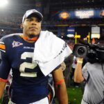 Cam Newton wears his legendary No. 2 Auburn jersey after winning the BCS National Championship