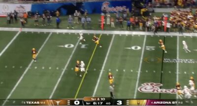Texas takes the lead over Arizona State in the Peach Bowl.