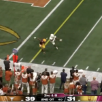 Andrew Mukuba picks off Sam Leavitt to end the game.