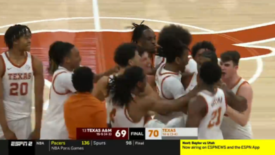 Texas players celebrate.