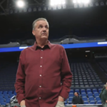 Arkansas head coach John Calipari inside Rupp Arena.