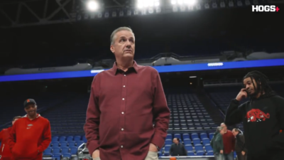 Arkansas head coach John Calipari inside Rupp Arena.