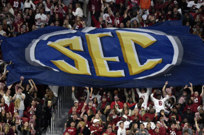 SEC banner displayed at conference championship game.