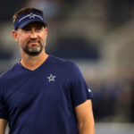 Brian Schottenheimer before a Dallas Cowboys game.