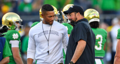 Coaches Marcus Freeman of Notre Dame and Ryan Day of Ohio State.