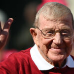 Lou Holtz at an NC State game in 2023.