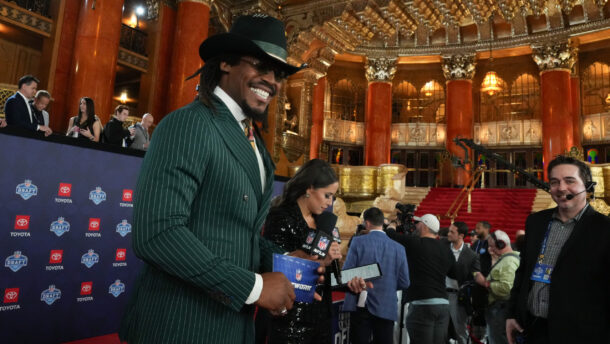 Cam Newton photographed on red carpet at NFL Draft.