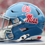 An Ole Miss helmet is shown.