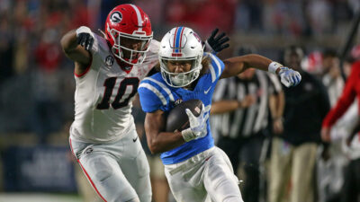 Damon Wilson tried to make a tackle.