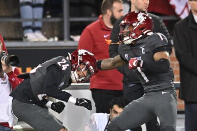 Stephen Hall plays for Washington State against Utah State.