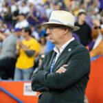 Greg Sankey attends an SEC football game.