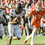 LaNorris Sellers scores a touchdown.