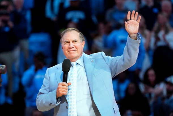 New UNC head coach Bill Belichick is shown.