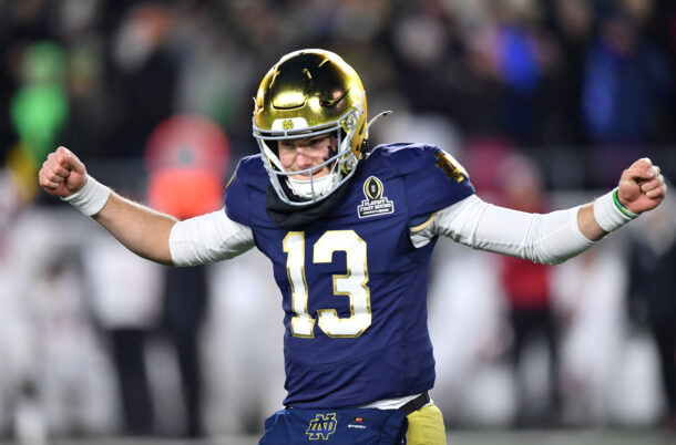 Notre Dame quarterback Riley Leonard.
