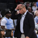 UNC basketball coach Hubert Davis.