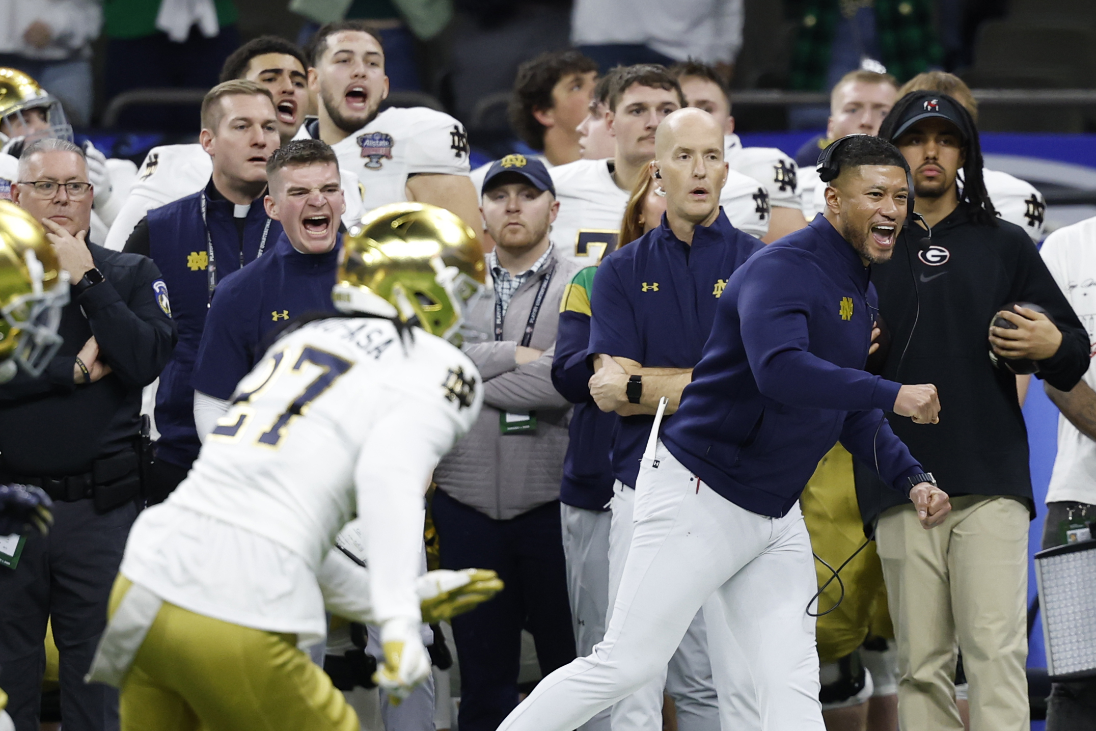 Marcus Freeman praises Notre Dame defense after win over Georgia