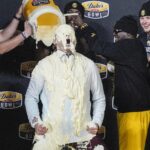 PJ Fleck receives a mayo bath after leading Minnesota to Duke's Mayo Bowl win.