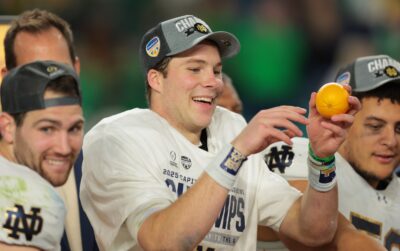Riley Leonard led Notre Dame past Penn State and into the national title game.