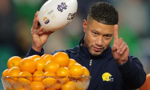 Notre Dame coach Marcus Freeman is 1 win from becoming a national champion.