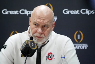 Jim Knowles during a press conference.