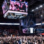 Vanderbilt fans storm the court.