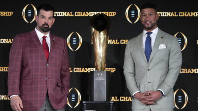 Ryan Day and Marcus Freeman before the national title game.