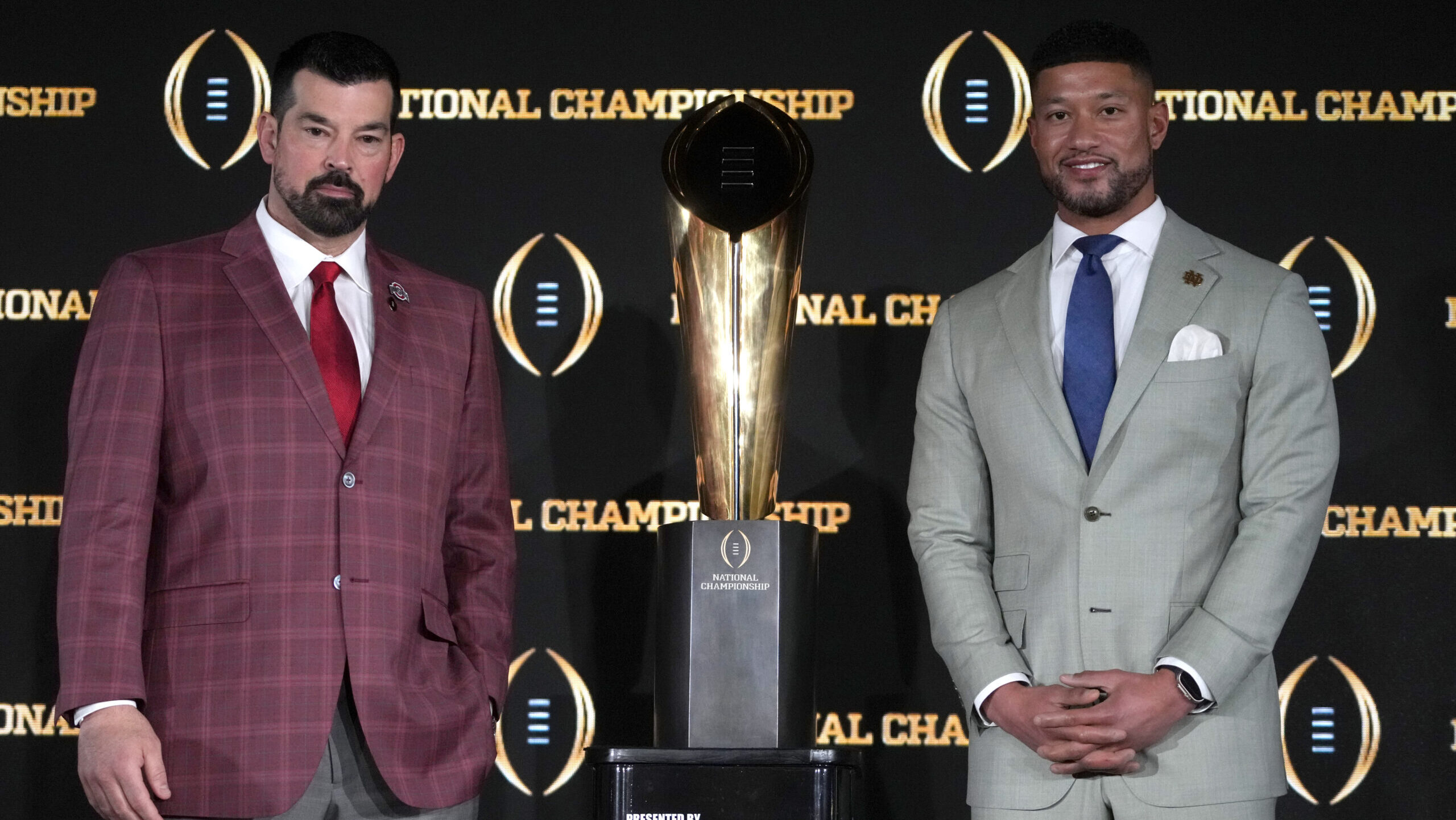 Marcus Freeman jokes with Ryan Day about Jeremiah Smith’s usage ahead of national title game