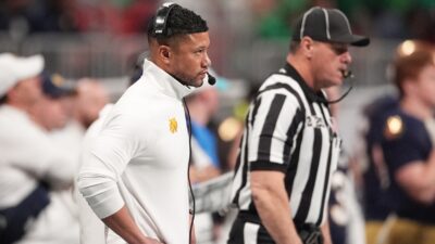 Notre Dame coach Marcus Freeman.
