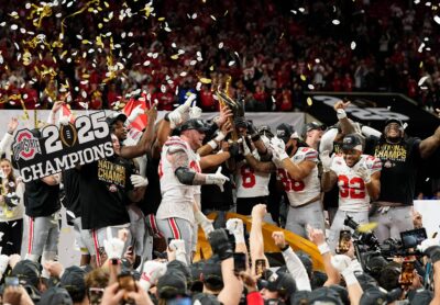 Ohio State celebrates its national championship.