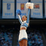 UNC basketball championship banners.
