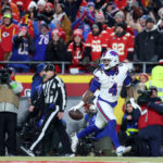 James Cook in the Kansas City endzone.