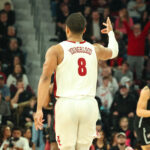 Chris Youngblood makes a 3-pointer for Alabama against Mississippi State.