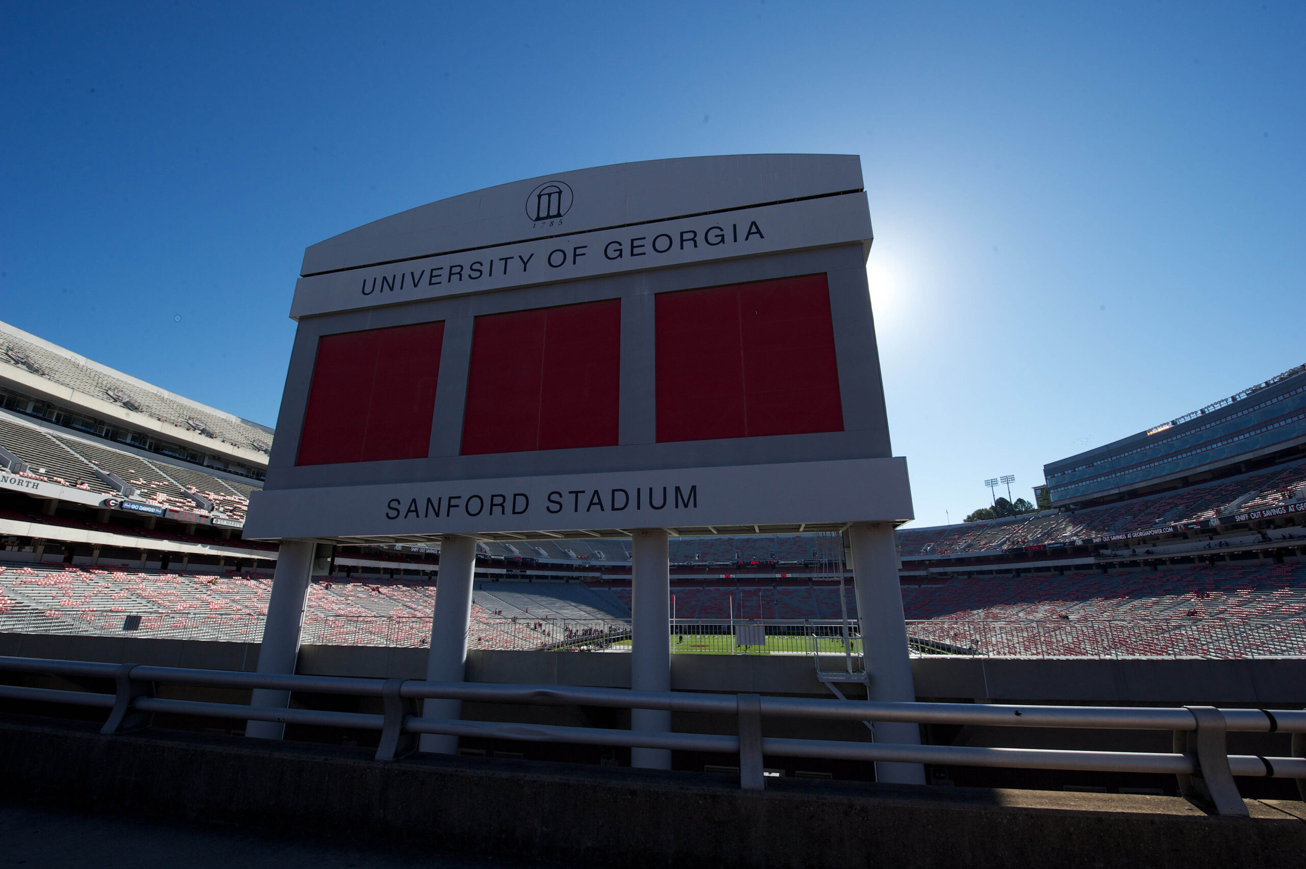 Sanford Stadium covered in snow as winter weather impacts Georgia