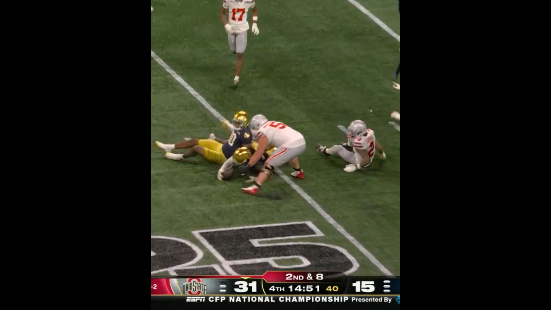 Drayk Bowen forces much-needed fumble deep in Ohio State territory