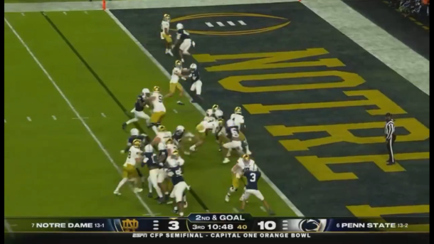 Notre Dame explodes out of halftime gate with Riley Leonard rushing TD