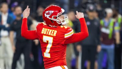 Kansas City Chiefs kicker Harrison Butker.