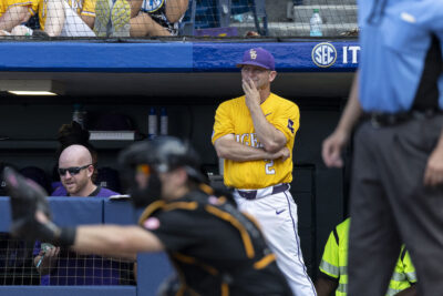 Jay Johnson shown during an LSU game.